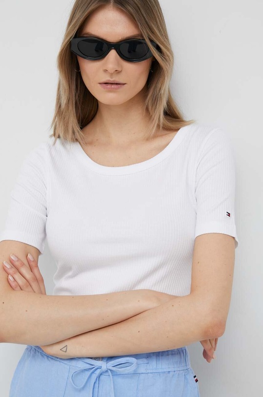 Tričko Tommy Hilfiger bílá WW0WW37866.PPYX