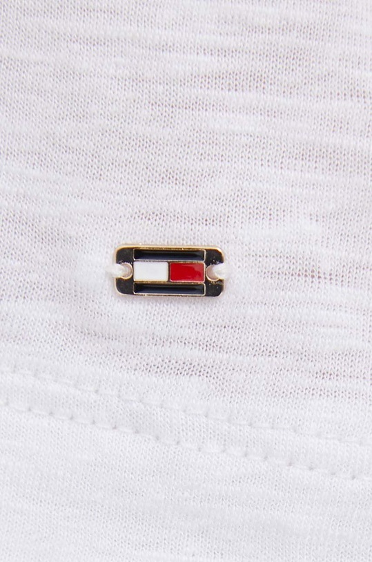 Tommy Hilfiger t-shirt z domieszką lnu WW0WW37862.PPYX biały