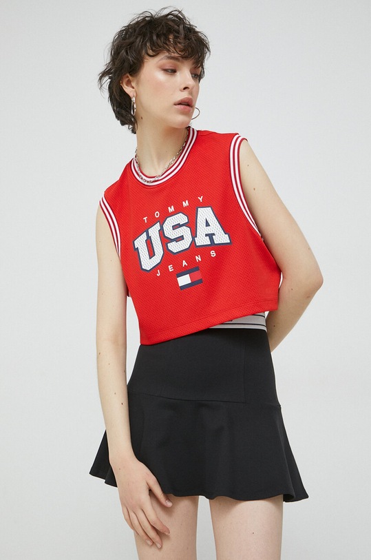 Top Tommy Jeans κόκκινο DW0DW15304.PPYX