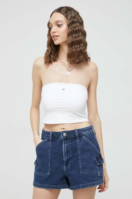 Tommy Jeans top biały DW0DW15296.PPYX