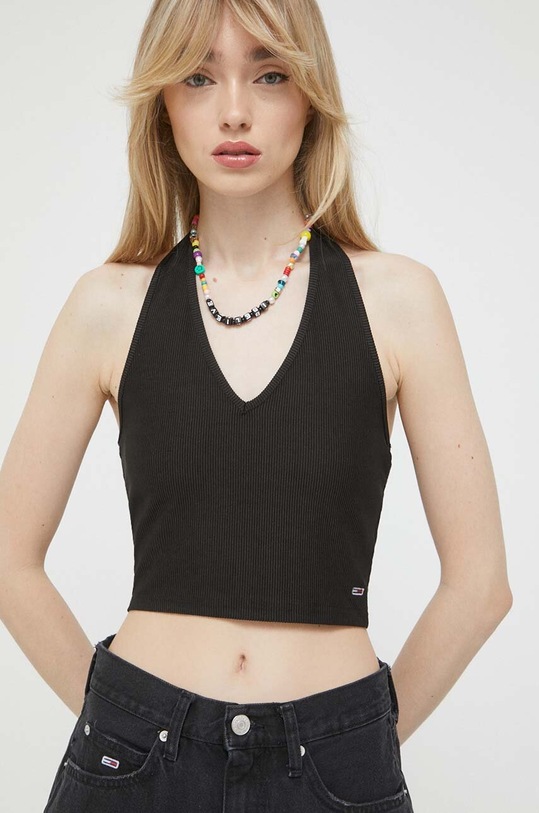 Tommy Jeans top czarny DW0DW15303.PPYX