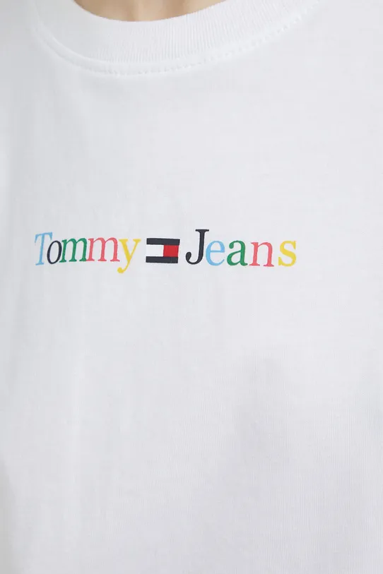 Bavlněné tričko Tommy Jeans DW0DW15447.PPYX bílá