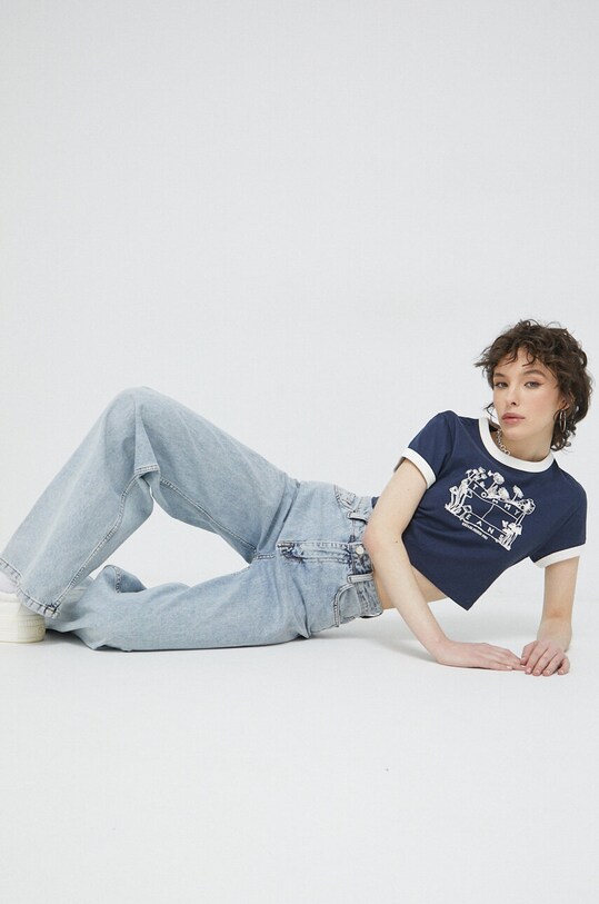 Tommy Jeans tricou din bumbac DW0DW15478.PPYX bleumarin SS23