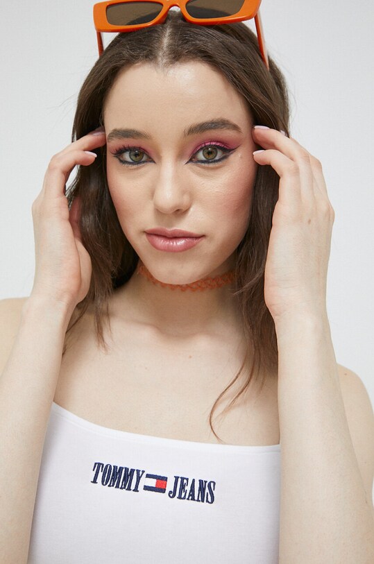 Tommy Jeans top alb DW0DW15458.PPYX