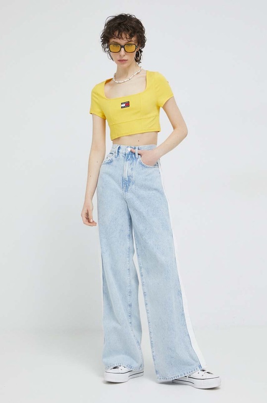 Tommy Jeans top DW0DW15312.PPYX żółty SS23