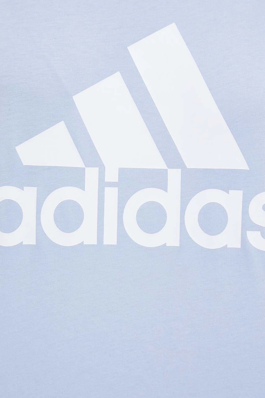 Bavlněný top adidas IC8839 modrá