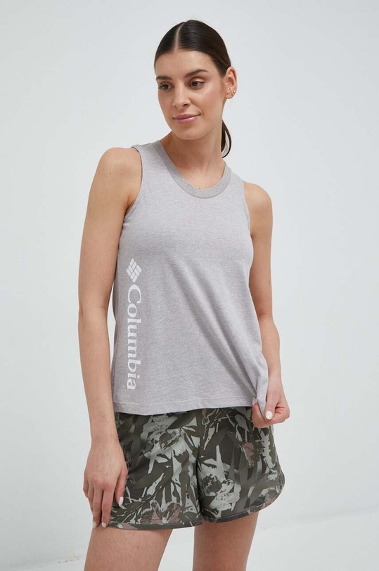 Columbia top bawełniany nadruk szary 1992063.SS23