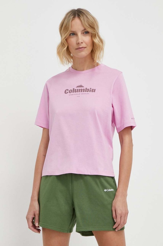 Columbia t-shirt bawełniany North Cascades różowy 1992085