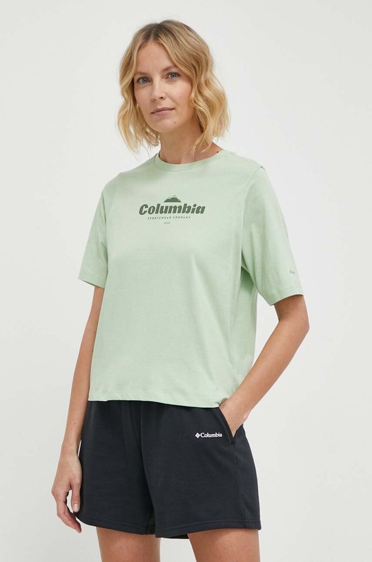 Bavlněné tričko Columbia North Cascades zelená 1992085