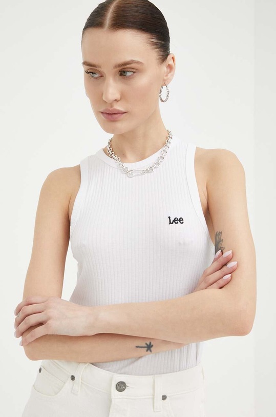 Lee top z elastanem biały L49IWKLJ