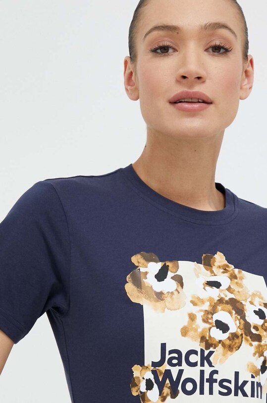 Jack Wolfskin t-shirt bawełniany 10 granatowy 1809051