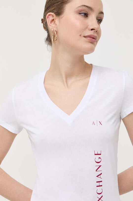 Oblečenie Bavlnené tričko Armani Exchange 3RYTBH.YJG3Z biela