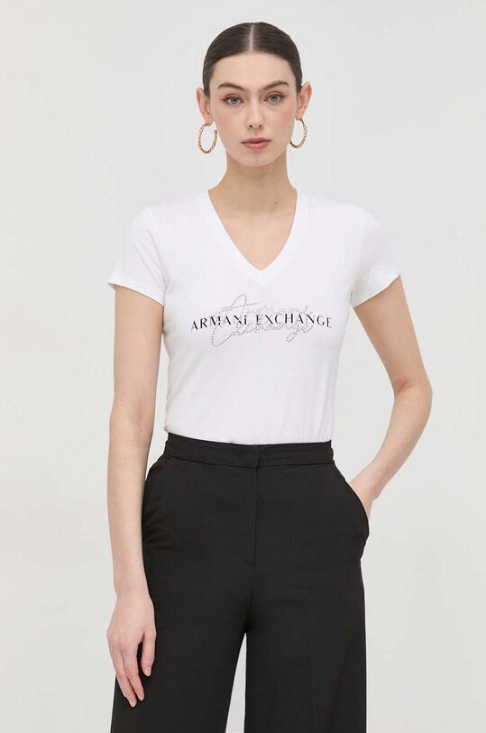 Kratka majica Armani Exchange bela 3RYTBR.YJDTZ