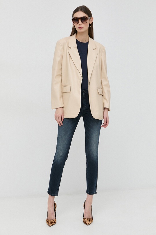 Armani Exchange pamut póló 3RYTEX.YJG3Z sötétkék SS23