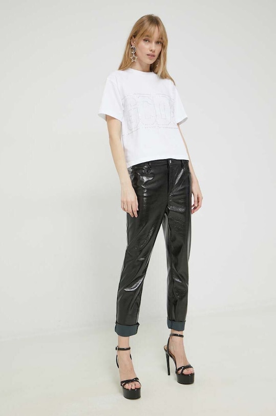 Βαμβακερό μπλουζάκι GCDS SS23W130105 λευκό SS23