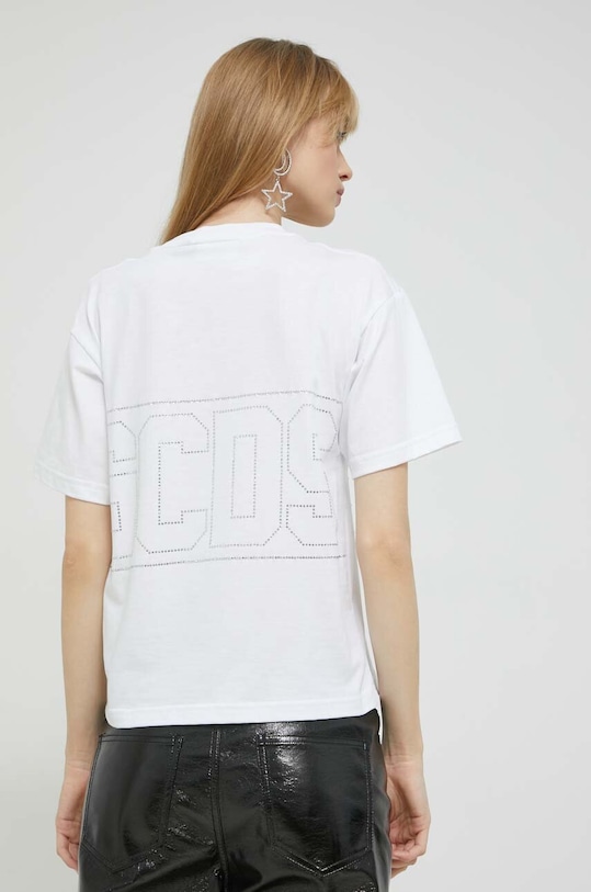 Ρούχα Βαμβακερό μπλουζάκι GCDS SS23W130105 λευκό