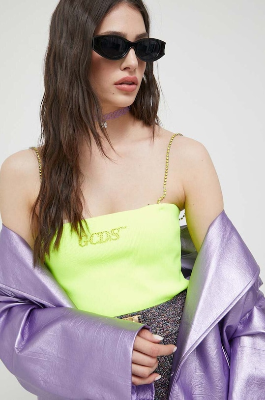 Top GCDS nášivka zelená SS23W430805