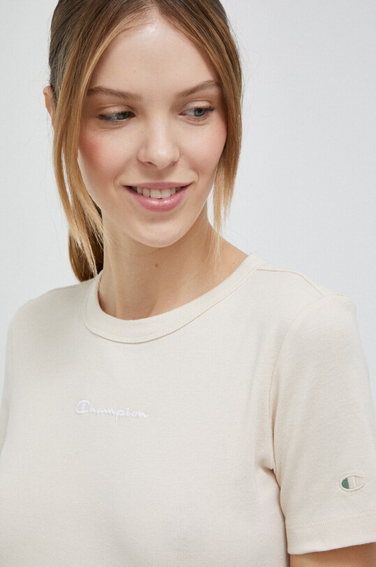 Champion t-shirt bawełniany beżowy 116345