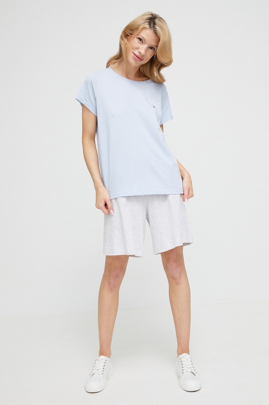 Tommy Hilfiger t-shirt lounge bawełniany UW0UW04525.PPYX niebieski SS23