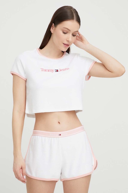 Tričko Tommy Jeans kulatý bílá UW0UW04403.PPYX