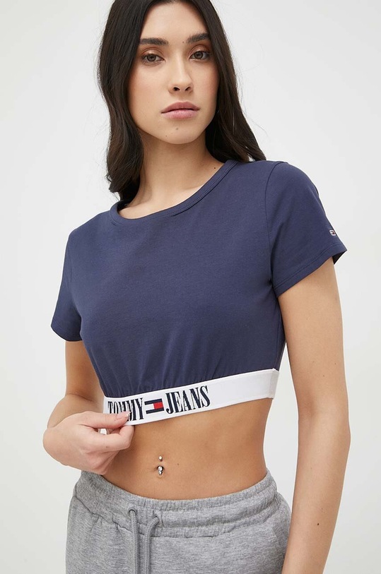 Tommy Jeans t-shirt bawełniany nadruk granatowy UW0UW04407.PPYX