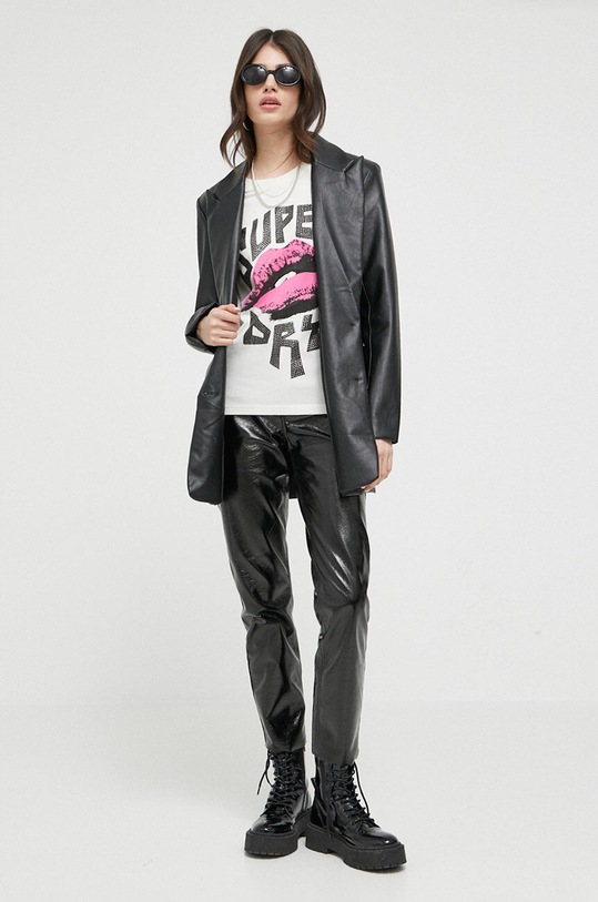 Bavlněné tričko Superdry W1011090A.34C béžová SS23