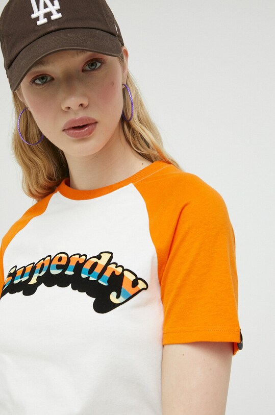 Superdry t-shirt bawełniany pomarańczowy W1011117A.9AK
