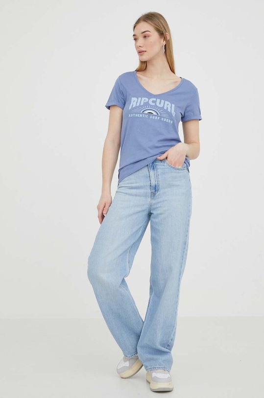 Rip Curl t-shirt bawełniany 039WTE niebieski SS23
