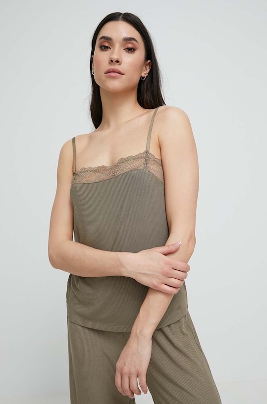 Calvin Klein Underwear top piżamowy dzianina zielony 000QS6963E.PPYX