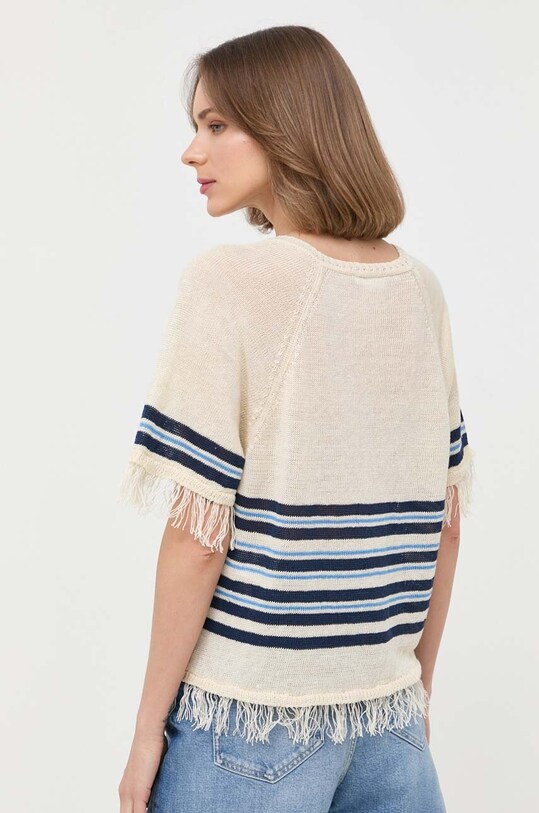 Odzież Weekend Max Mara t-shirt lniany 2353610631600 multicolor
