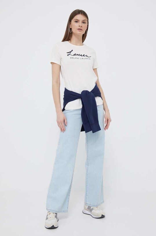 Tričko Lauren Ralph Lauren 200903384 béžová SS23