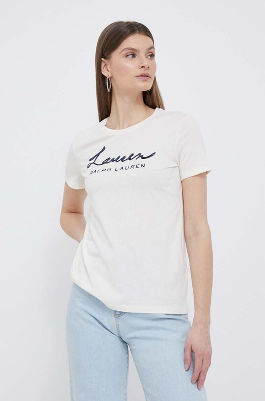 Tričko Lauren Ralph Lauren béžová 200903384