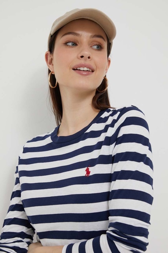 Polo Ralph Lauren longsleeve bawełniany wzorzyste granatowy 211915566