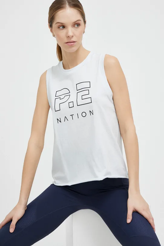 P.E Nation top Shuffle nadruk niebieski 23PE1W124