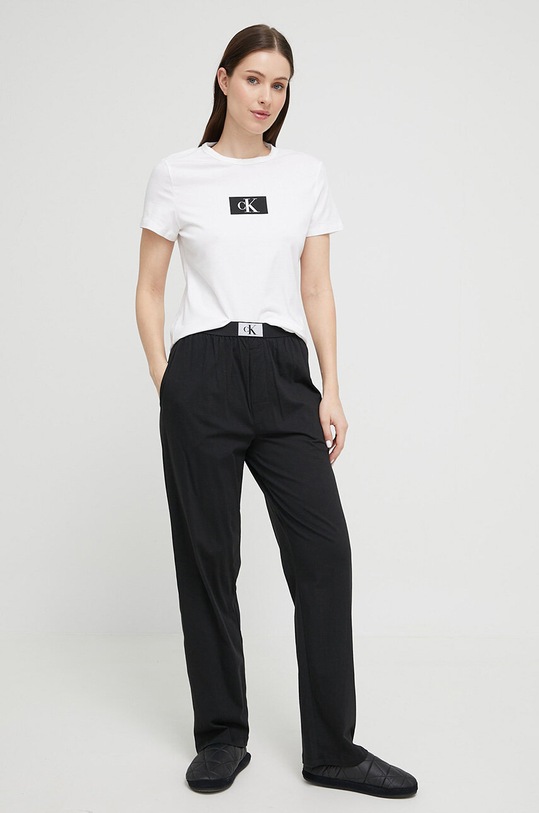Calvin Klein Underwear t-shirt piżamowy 000QS6945E.PPYX biały SS23