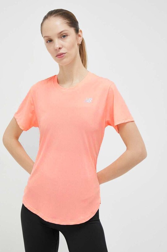 New Balance t-shirt do biegania Accelerate regular pomarańczowy WT23222GAE