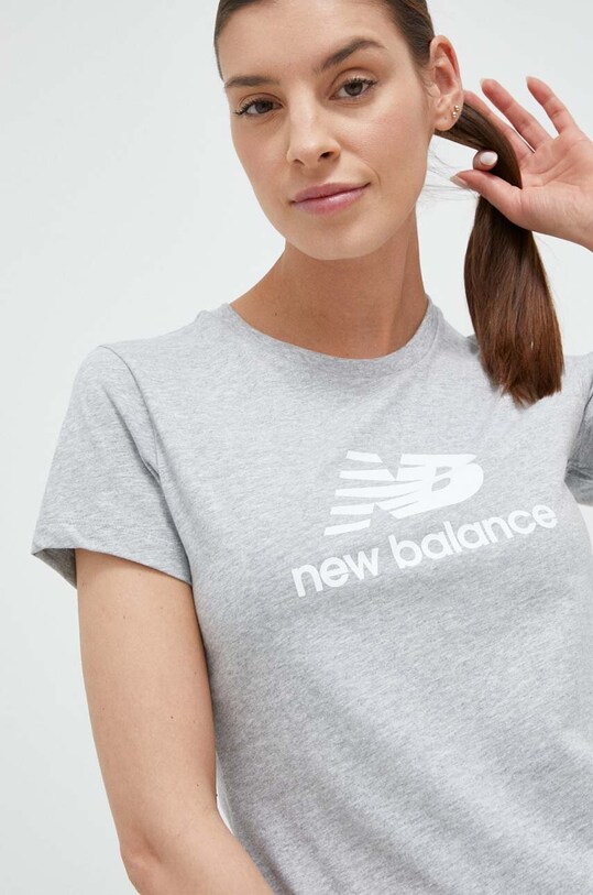 New Balance t-shirt bawełniany szary WT31546AG
