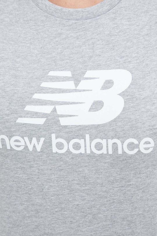 Bavlněné tričko New Balance WT31546AG šedá