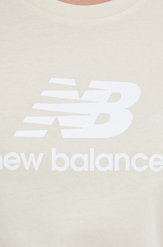 New Balance t-shirt bawełniany WT31546TCM beżowy