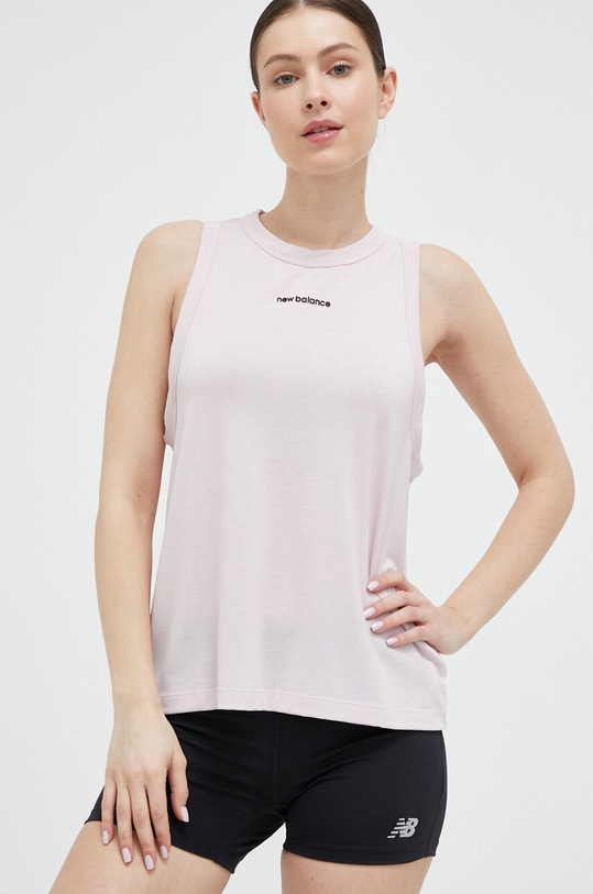 New Balance top treningowy Achiever z elastanem różowy WT31104SOI