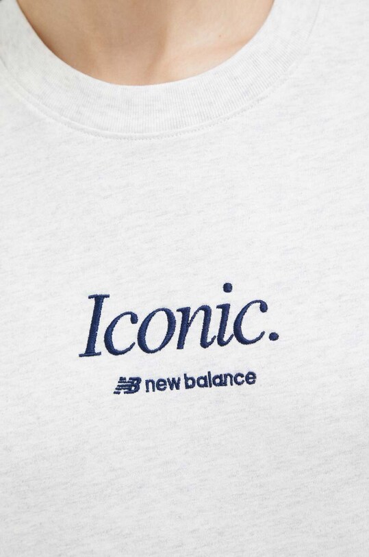 New Balance t-shirt bawełniany szary WT31551SAH