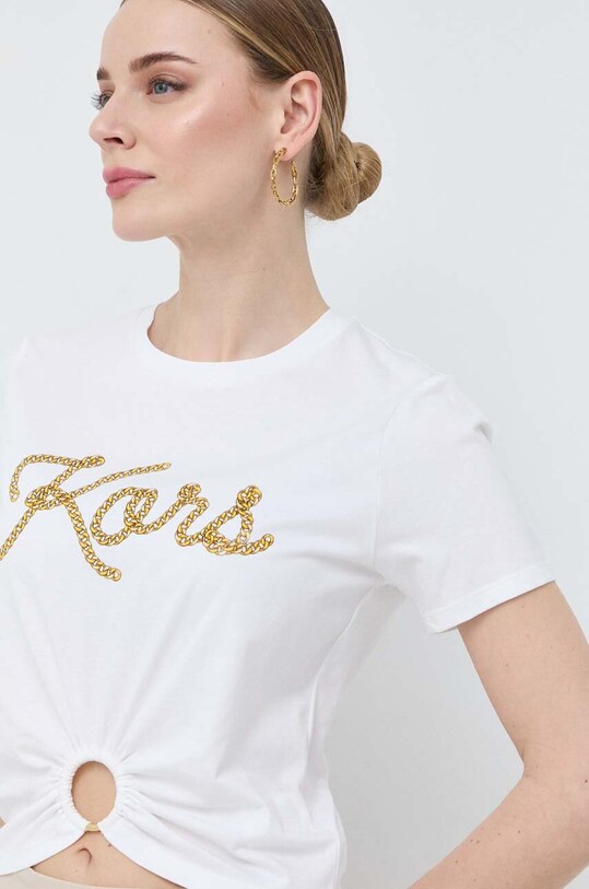 MICHAEL Michael Kors tricou din bumbac alb MS3510B97J