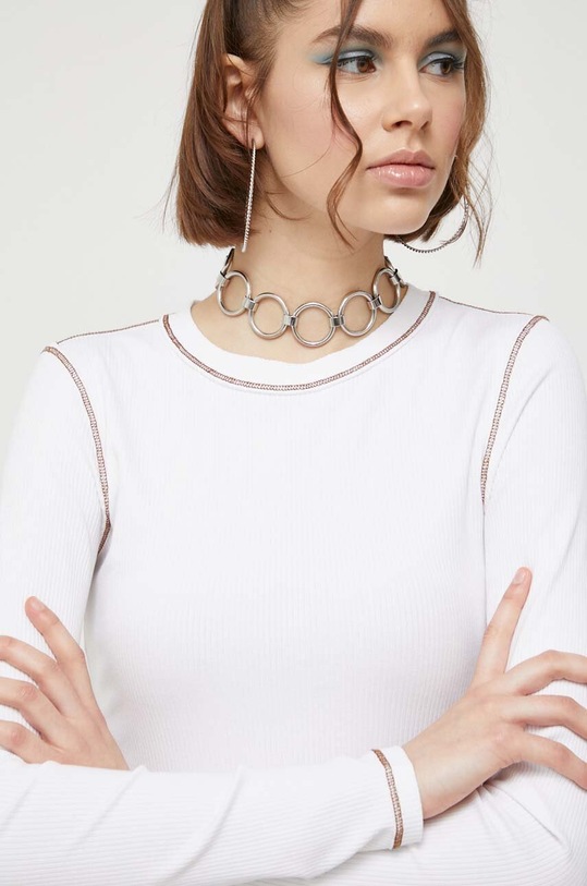 Блуза с дълги ръкави Guess Originals бежов W3GP47KBCO2