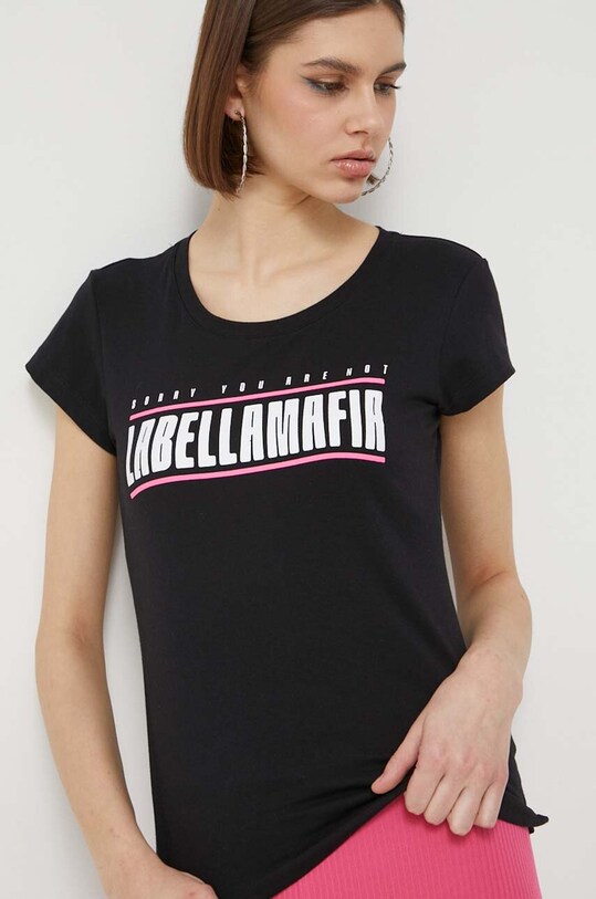 LaBellaMafia t-shirt bawełniany nadruk czarny LB.26727