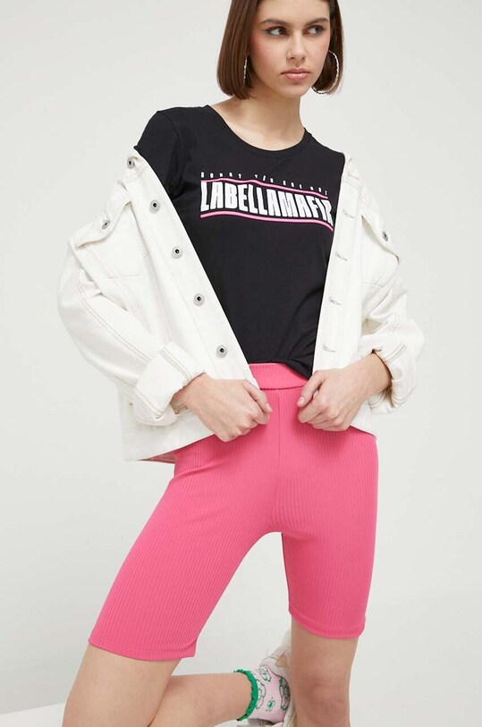 LaBellaMafia t-shirt bawełniany LB.26727 czarny SS23