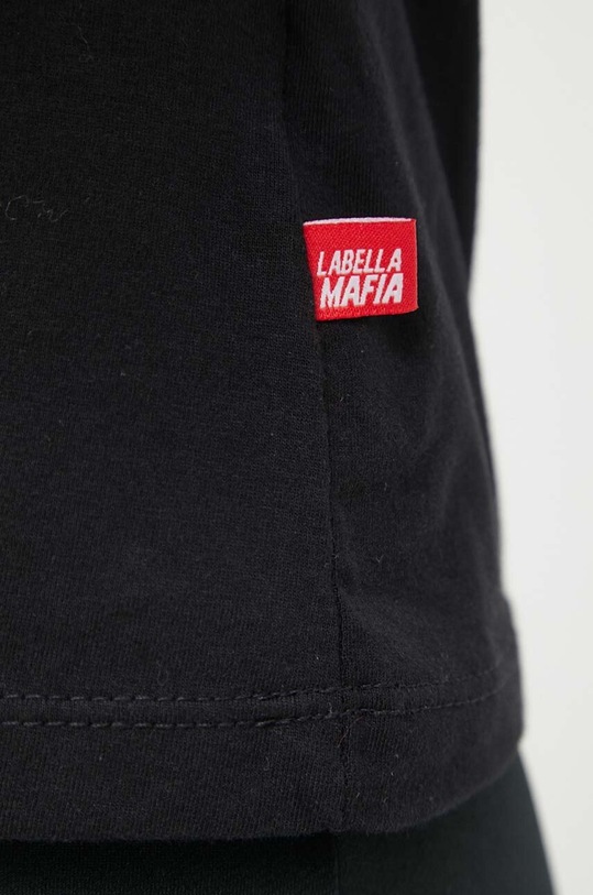 Βαμβακερό μπλουζάκι LaBellaMafia LB.27267 μαύρο