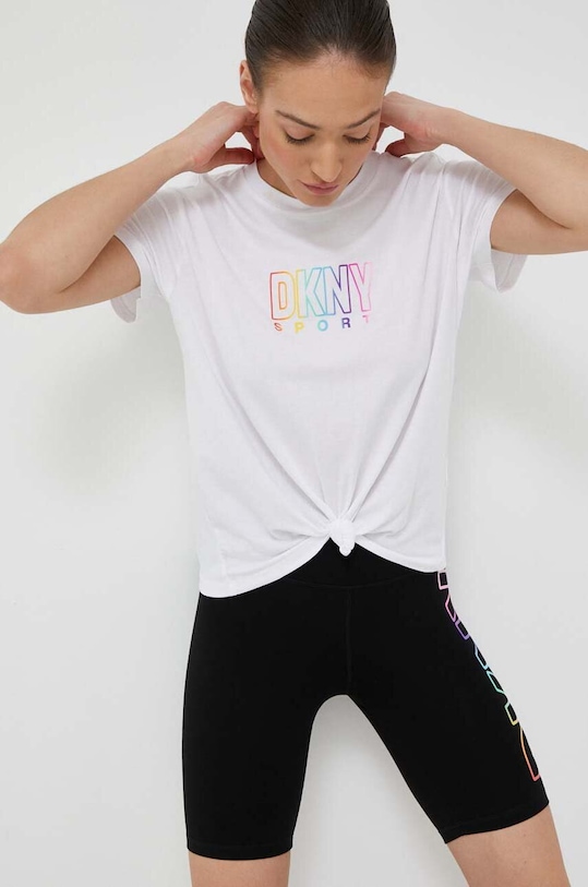 Dkny t-shirt z elastanem biały DP3T8782