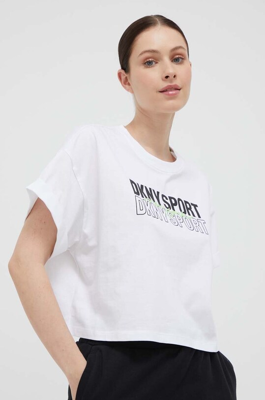 Dkny t-shirt bawełniany nadruk biały DP3T9313