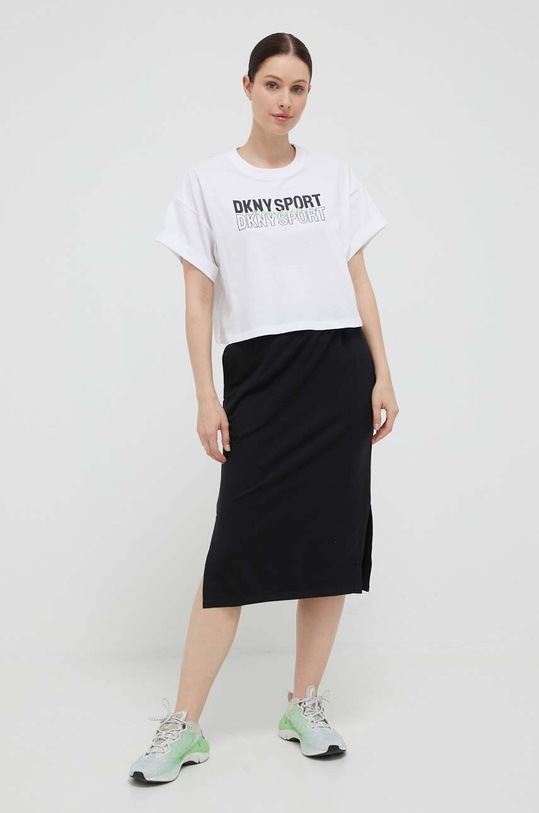 Βαμβακερό μπλουζάκι DKNY DP3T9313 λευκό SS23