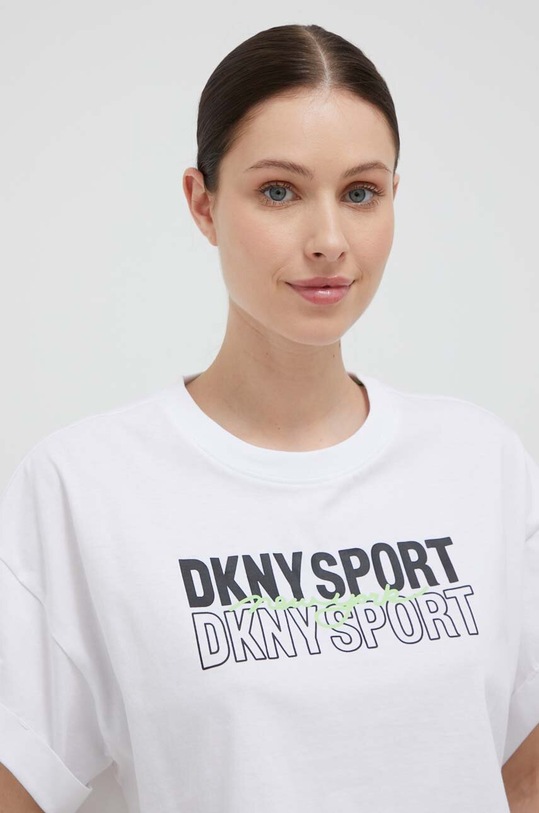 Βαμβακερό μπλουζάκι DKNY λευκό DP3T9313